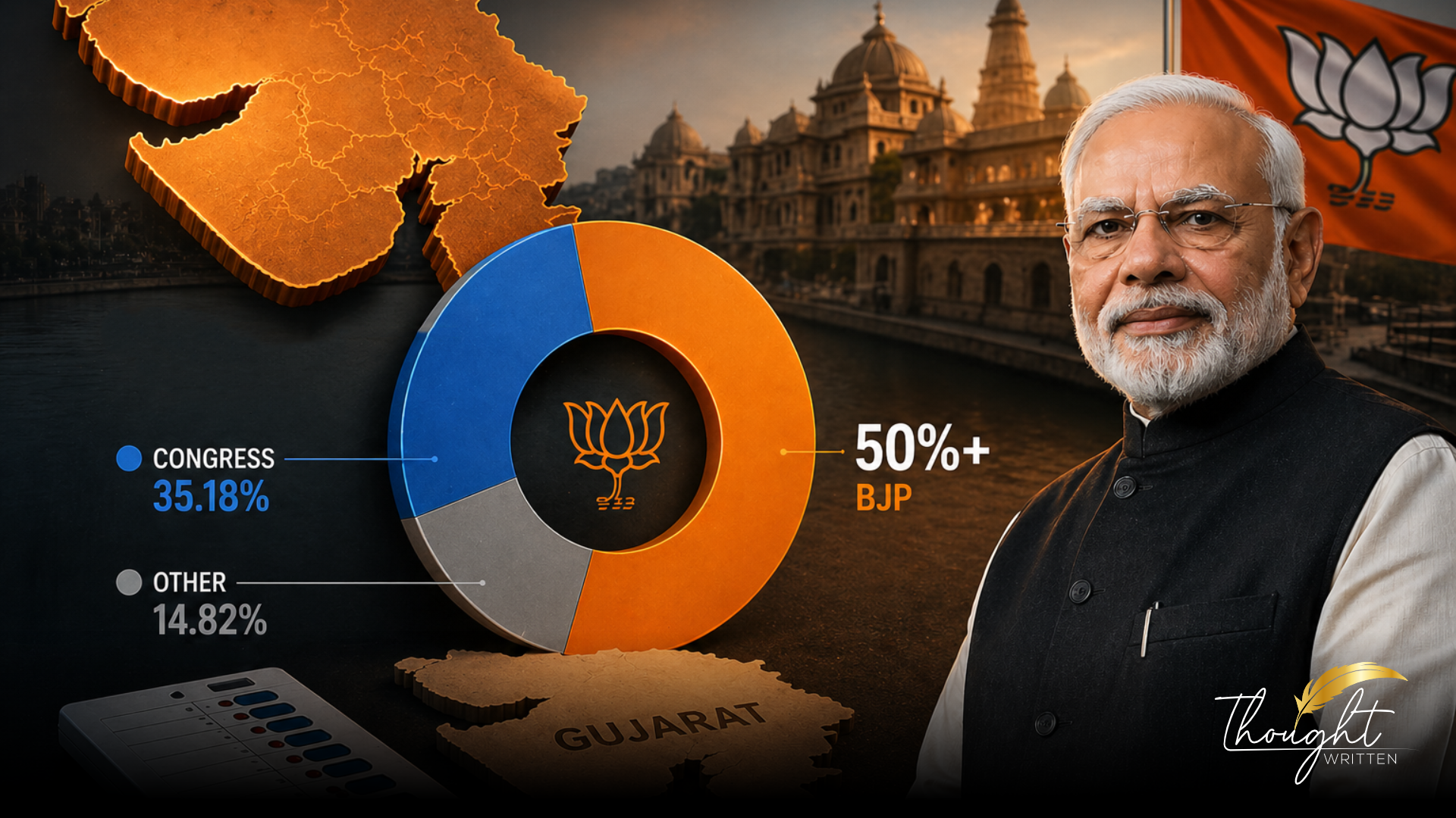 BJP Sweeps Gaujarat Civic Polls 2026: Wins All 15 Municipal Corporations with 50%+ Vote Share